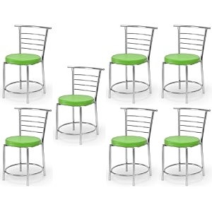 goyal steel amp furniture chairs for dining table steel chair dining chair with comfortable cushion pack of 7 green