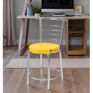goyal steel amp furniture chairs for dining table steel chair dining chair with comfortable cushion 8 yellow standard