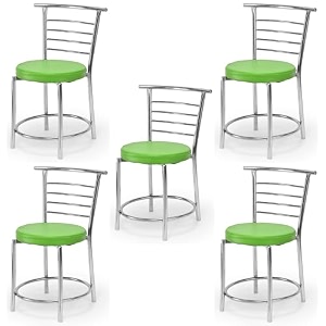 goyal steel amp furniture chairs for dining table steel chair dining chair with comfortable cushion pack of 5 green