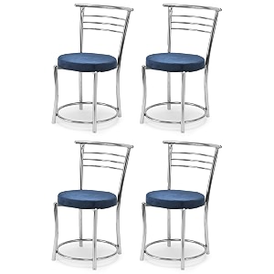 goyal steel amp furniture chairs for dining table steel chair dining chair with comfortable cushion 4 blue standard