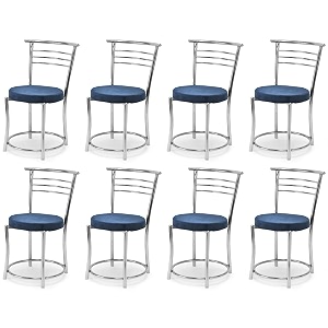 goyal steel amp furniture chairs for dining table steel chair dining chair with comfortable cushion 8 blue standard