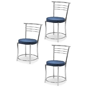 goyal steel amp furniture chairs for dining table steel chair dining chair with comfortable cushion 3 blue standard