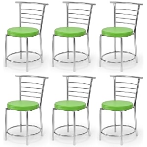 goyal steel amp furniture chairs for dining table steel chair dining chair with comfortable cushion pack of 6 green