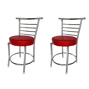 goyal steel amp furniture chairs for dining table steel chair dining chair with comfortable cushion pack of 2 red