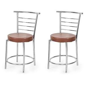 goyal steel amp furniture chairs for dining table steel chair dining chair with comfortable cushion 2 brown standard