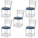 Goyal steel &amp; furniture Chairs for Dining Table, Steel Chair, Dining Chair with Comfortable Cushion (5, Blue, Standard)