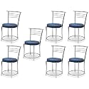 Goyal steel &amp; furniture Chairs for Dining Table, Steel Chair, Dining Chair with Comfortable Cushion (8, Green, Standard)