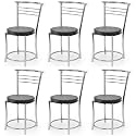 Goyal steel &amp; furniture Chairs for Dining Table, Steel Chair, Dining Chair with Comfortable Cushion (6, Black, Standard)