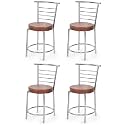 Goyal steel &amp; furniture Chairs for Dining Table, Steel Chair, Dining Chair with Comfortable Cushion (4, Brown, Standard)