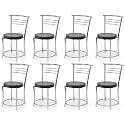 Goyal steel &amp; furniture Chairs for Dining Table, Steel Chair, Dining Chair with Comfortable Cushion (8, Black, Standard)