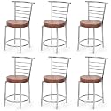 Goyal steel &amp; furniture Chairs for Dining Table, Steel Chair, Dining Chair with Comfortable Cushion (6, Brown, Standard)