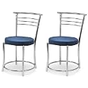 Goyal steel &amp; furniture Chairs for Dining Table, Steel Chair, Dining Chair with Comfortable Cushion (2, Blue, Standard)