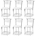 Goyal steel &amp; furniture Chairs for Dining Table, Steel Chair, Dining Chair with Comfortable Cushion (6, Grey, Standard)
