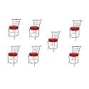 Goyal steel &amp; furniture Chairs for Dining Table, Steel Chair, Dining Chair with Comfortable Cushion, Pack of 7 (Red)