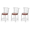 Goyal steel &amp; furniture Chairs for Dining Table, Steel Chair, Dining Chair with Comfortable Cushion (3, Brown, Standard)
