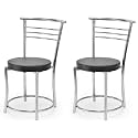 Goyal steel &amp; furniture Chairs for Dining Table, Steel Chair, Dining Chair with Comfortable Cushion (2, Black, Standard)