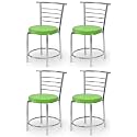 Goyal steel &amp; furniture Chairs for Dining Table, Steel Chair, Dining Chair with Comfortable Cushion (4, Green, Standard)
