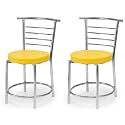 Goyal steel &amp; furniture Chairs for Dining Table, Steel Chair, Dining Chair with Comfortable Cushion (2, Yellow, Standard)