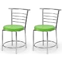 Goyal steel &amp; furniture Chairs for Dining Table, Steel Chair, Dining Chair with Comfortable Cushion (2, Green, Standard)