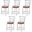 Goyal steel &amp; furniture Chairs for Dining Table, Steel Chair, Dining Chair with Comfortable Cushion (5, Brown, Standard)