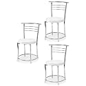 Goyal steel &amp; furniture Chairs for Dining Table, Steel Chair, Dining Chair with Comfortable Cushion (8, Grey, Standard)