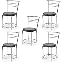 Goyal steel &amp; furniture Chairs for Dining Table, Steel Chair, Dining Chair with Comfortable Cushion (2, Black, Standard)