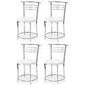 Goyal steel &amp; furniture Chairs for Dining Table, Steel Chair, Dining Chair with Comfortable Cushion (4, Grey, Standard)