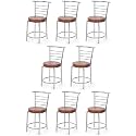 Goyal steel &amp; furniture Chairs for Dining Table, Steel Chair, Dining Chair with Comfortable Cushion (8, Brown, Standard)