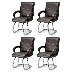 goyal steel amp furniture executive office visitor chair home study reception school chair with arm rest and cushioned seat back 4 coffee double pipe frame