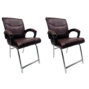goyal steel amp furniture executive office visitor chair home study reception school chair with arm rest and cushioned seat back 2 coffee h frame