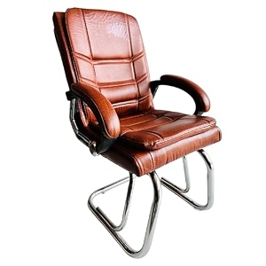 goyal steel amp furniture executive office visitor chair home study reception school chair with arm rest and cushioned seat back 1 tan steel double pipe frame