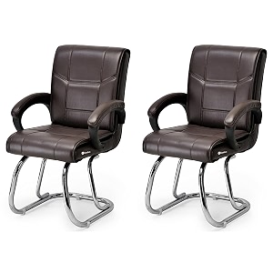 goyal steel amp furniture executive office visitor chair home study reception school chair with arm rest and cushioned seat back 2 coffee double pipe frame