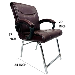 goyal steel amp furniture executive office visitor chair home study reception school chair with arm rest and cushioned seat back 1 coffee h frame