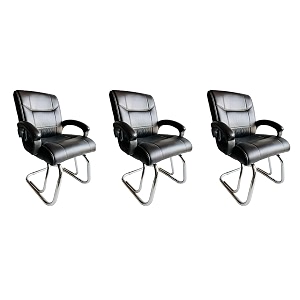 goyal steel amp furniture executive office visitor chair home study reception school chair with arm rest and cushioned seat back 3 black double pipe frame