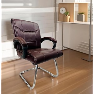 goyal steel amp furniture executive office visitor chair home study reception school chair with arm rest and cushioned seat back 1 coffee single pipe frame