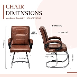 goyal steel amp furniture executive office visitor chair home study reception school chair with arm rest and cushioned seat back 1 tan double pipe frame