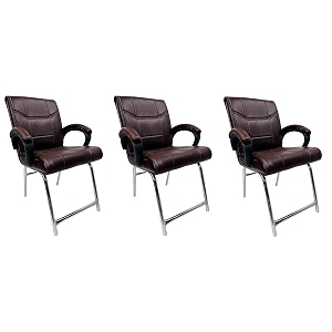 goyal steel amp furniture executive office visitor chair home study reception school chair with arm rest and cushioned seat back 3 coffee h frame