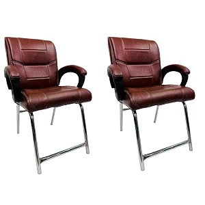 goyal steel amp furniture executive office visitor chair home study reception school chair with arm rest and cushioned seat back 2 tan h frame