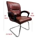 Goyal steel &amp; furniture Executive Office Visitor Chair Home Study Reception School Chair with arm Rest and Cushioned seat Back (1, Tan, Single Pipe Frame)