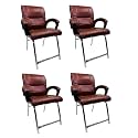 Goyal steel &amp; furniture Executive Office Visitor Chair Home Study Reception School Chair with arm Rest and Cushioned seat Back (4, Tan, H Frame)