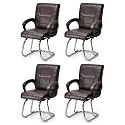 Goyal steel &amp; furniture Executive Office Visitor Chair Home Study Reception School Chair with arm Rest and Cushioned seat Back (4, Black, Single Pipe Frame)