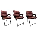 Goyal steel &amp; furniture Executive Office Visitor Chair Home Study Reception School Chair with arm Rest and Cushioned seat Back (3, Tan, H Frame)