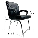 Goyal steel &amp; furniture Executive Office Visitor Chair Home Study Reception School Chair with arm Rest and Cushioned seat Back (1, Black, H Frame)