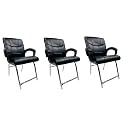 Goyal steel &amp; furniture Executive Office Visitor Chair Home Study Reception School Chair with arm Rest and Cushioned seat Back (3, Black, H Frame)