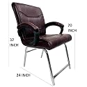 Goyal steel &amp; furniture Executive Office Visitor Chair Home Study Reception School Chair with arm Rest and Cushioned seat Back (1, Coffee, H Frame)