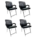Goyal steel &amp; furniture Executive Office Visitor Chair Home Study Reception School Chair with arm Rest and Cushioned seat Back (4, Black, H Frame)