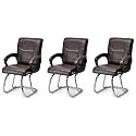 Goyal steel &amp; furniture Executive Office Visitor Chair Home Study Reception School Chair with arm Rest and Cushioned seat Back (3, Coffee, Double Pipe Frame)
