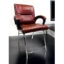 Goyal steel &amp; furniture Executive Office Visitor Chair Home Study Reception School Chair with arm Rest and Cushioned seat Back (1, Tan, H Frame)
