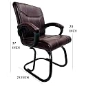 Goyal steel & furniture Executive Office Visitor Chair Home Study Reception School Chair with arm Rest and Cushioned seat Back (1, Brown, Powder Coated Double Pipe Frame)