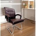 Goyal steel &amp; furniture Executive Office Visitor Chair Home Study Reception School Chair with arm Rest and Cushioned seat Back (1, Coffee, Single Pipe Frame)
